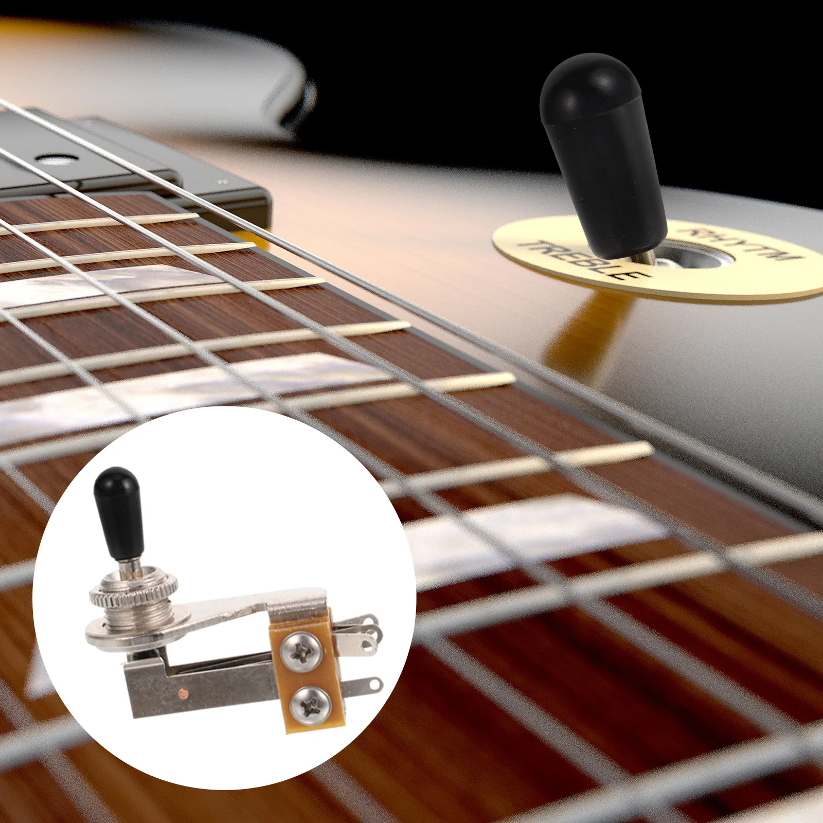 

Metal Electric Guitar 3-Way Toggle Replacement Sturdy L-Shaped Pickup Selector for Long-Lasting Performance Use
