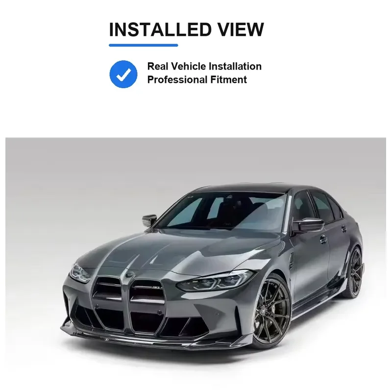 New Dry Carbon Fiber V Shaped Front Lip Bumper Spoiler for G80 G82 M3 M4 2021 2026 Bolted
