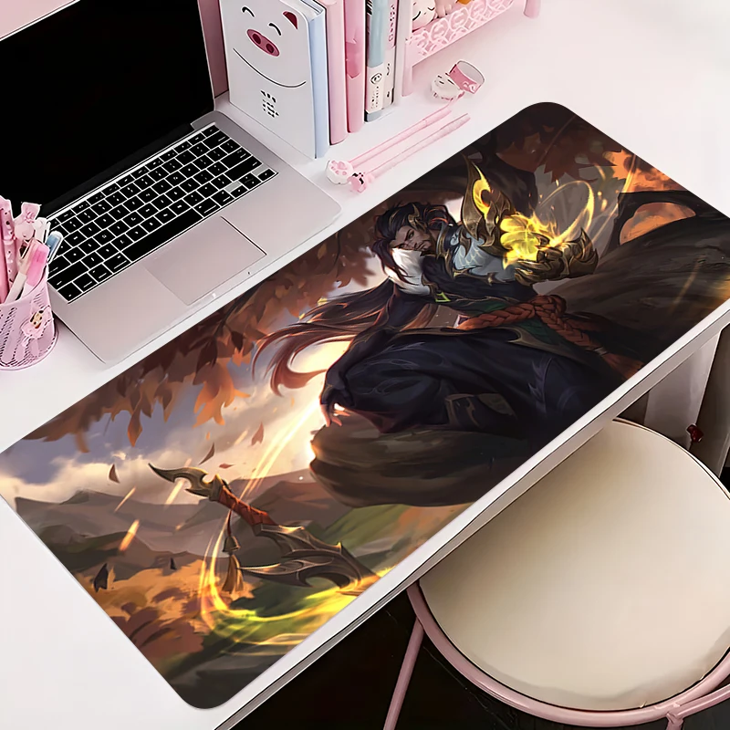 

Mouse Pad Office PC Accessories Keyboard Mat Anime Pattern Anti-slip Rubber HD Mousepad L-league of Legends Yasuo Gamer Desk Mat