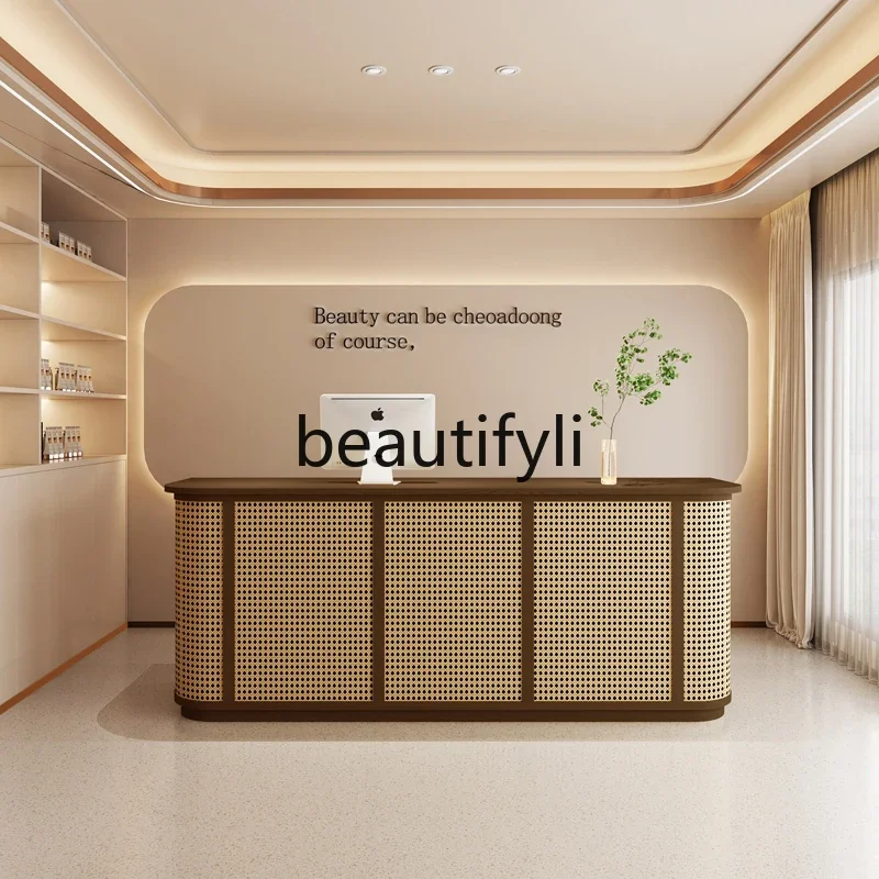 

Retro new Chinese clothing foot bath shop shop store small bar checkout page B & B front desk9344