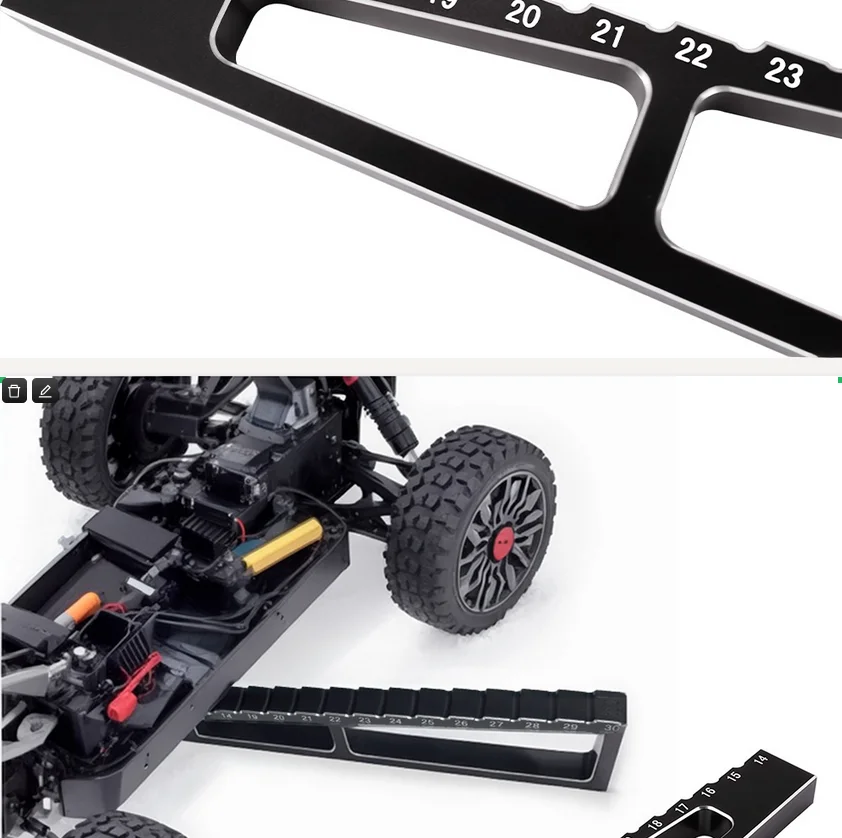9IMOD RC Car Ride Height Gauge 14-30MM Metal RC Ride Height Ruler Chassis Measureing For 1/8 RC Off-road Vehicle Upgrade Parts