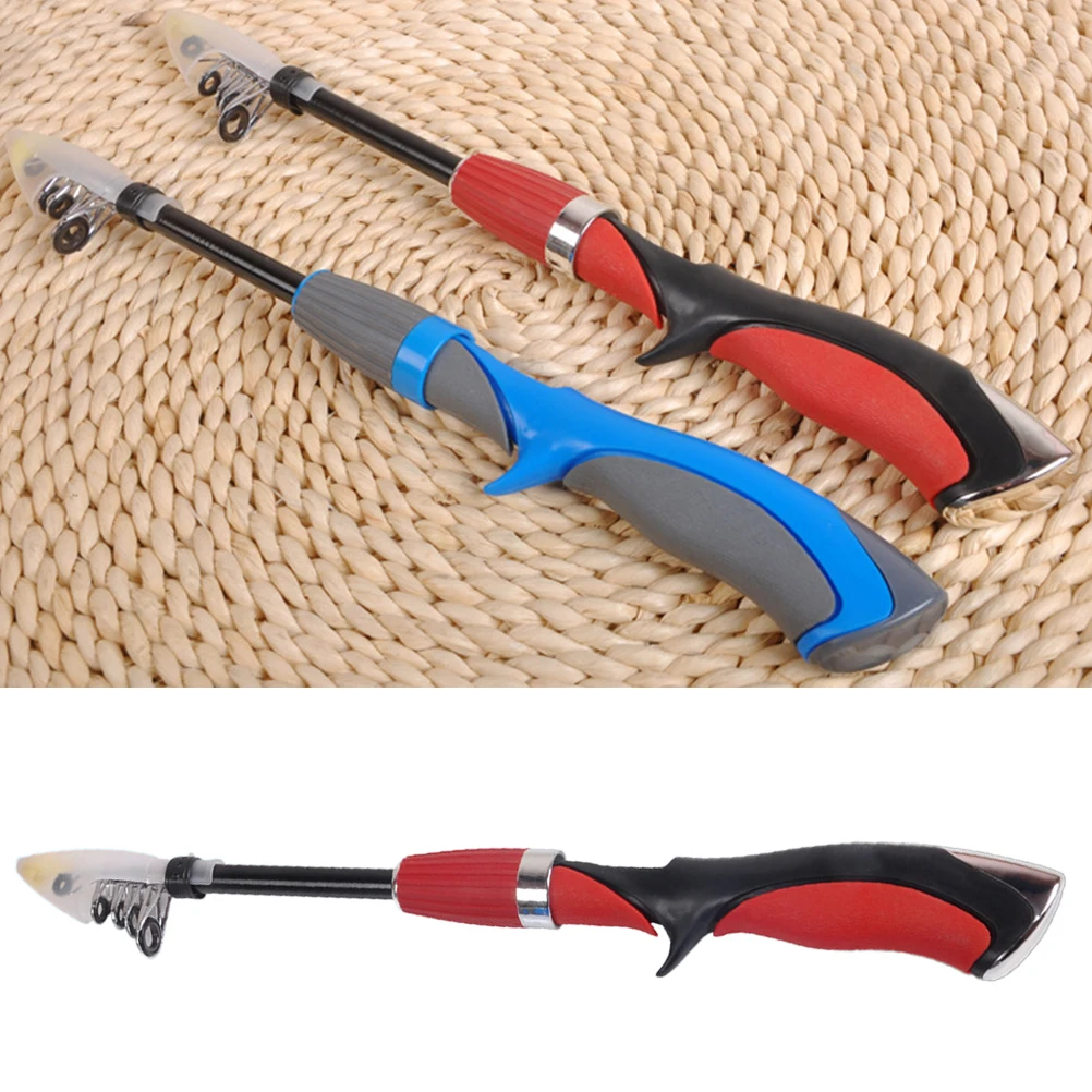 

Super Short Fishing Rod Retractable 1.4m Red Lightweight Metal Guide Ring Smooth Body Comfortable Grip Sea Fishing Lure Rod