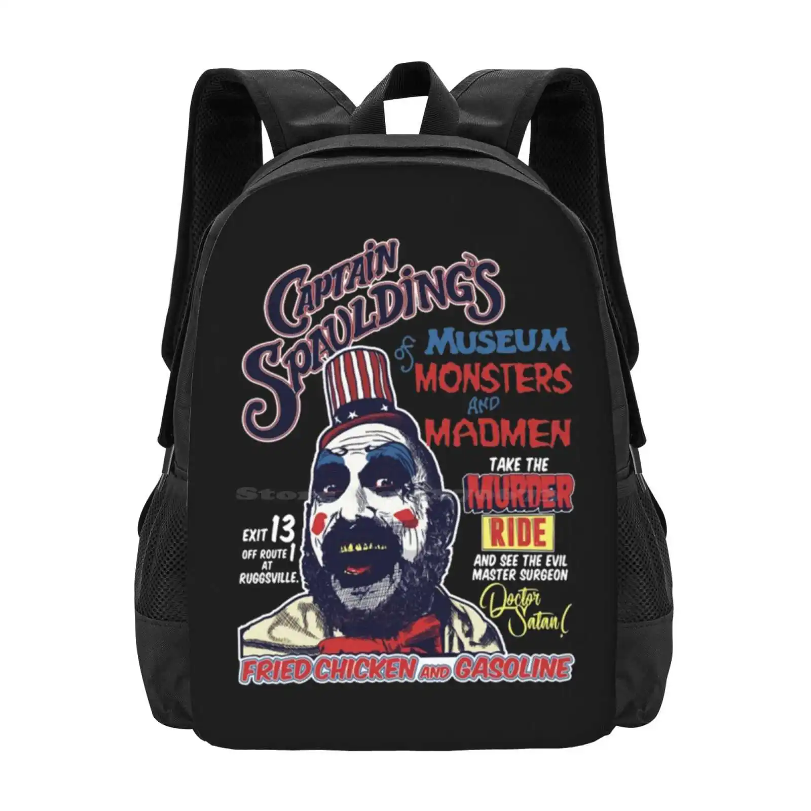 

Captain Spaulding'S Museum Of Monsters And Madmen Bag Backpack For Men Women Girls Teenage Horror Captain Spaulding House Of