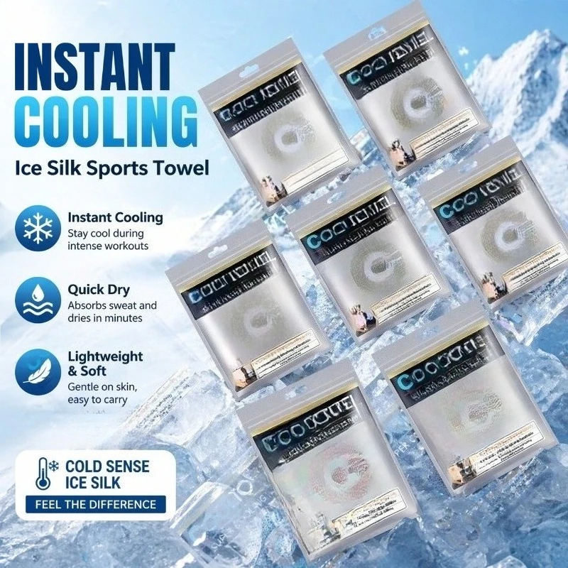 Cold Sense Ice Silk Sports Towel Quick Dry Cooling Towel Custom Logo Cooling Towel for Gym Yoga Running