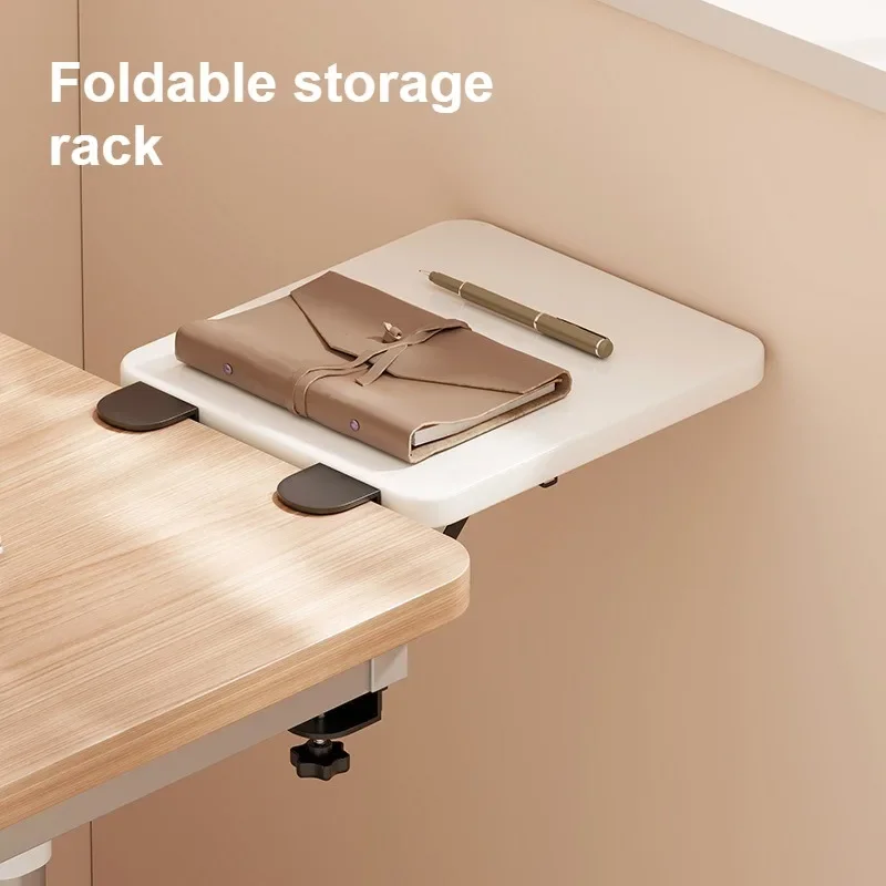 Desktop Extension Side Table Foldable Computer Desk Steel Wood Material Extension Side Table Modern Simplicity Bedroom Furniture