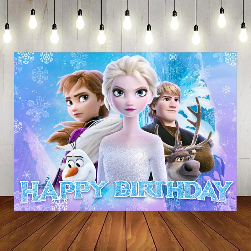 Frozen Princess KIDS Birthday Background Olaf Elsa Parties Theme Birthday Party Background Decoration Supplies Baby Shower 2024