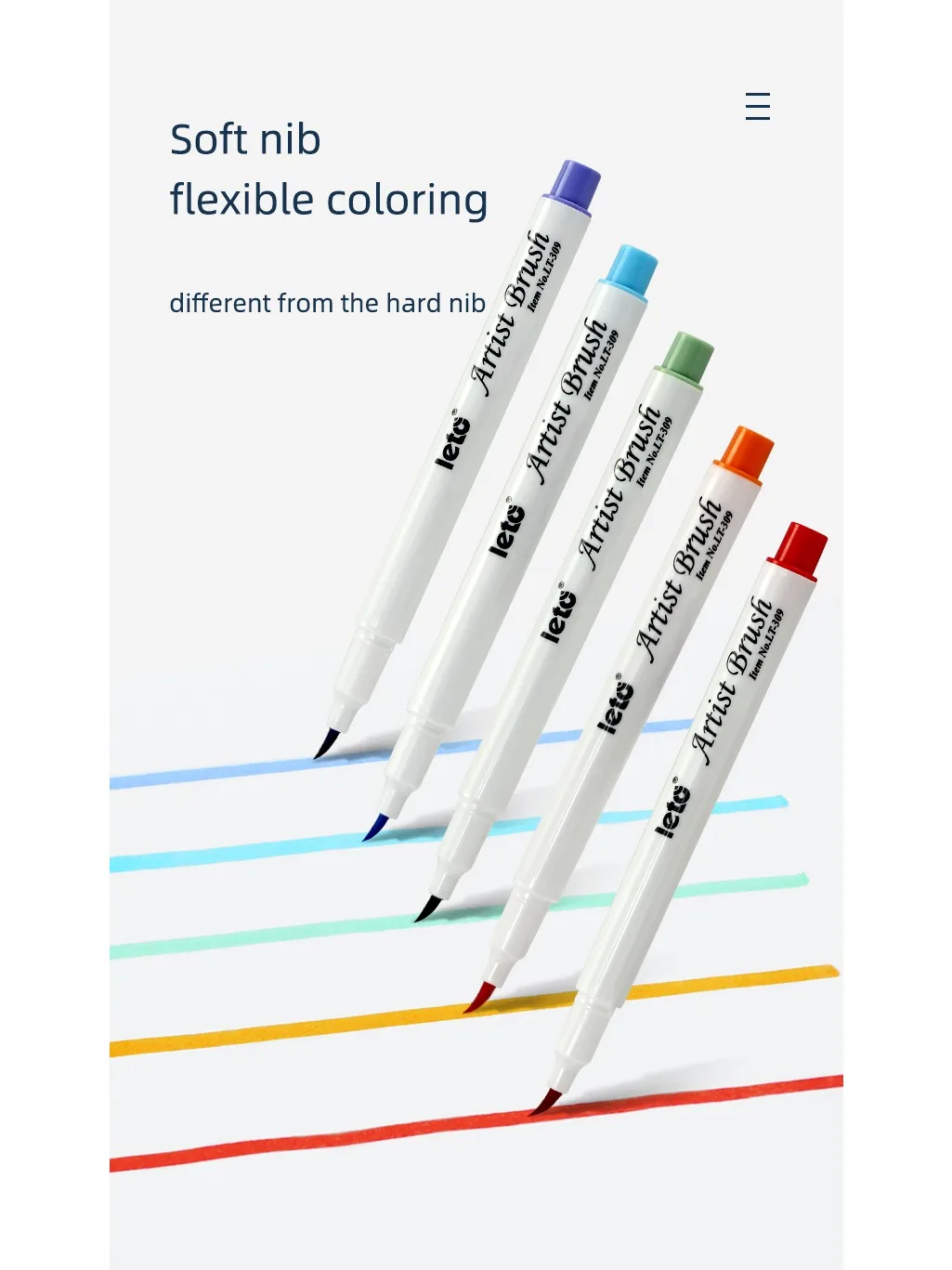Soft Tip Water Based Marker Pens Non‑Toxic Non‑Bleeding, DIY Hand Drawing Poster Graffiti Watercolor Pens School Stationery
