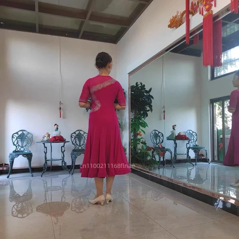 女性用ダンスホール モダンダンス衣装 パフォーマンス衣装 スタンダードタンゴ 練習用 カクテルパーティー ボールドレス ガールコスチューム