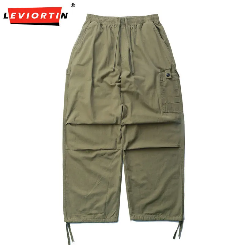 2025 Four season Japanese workwear loose outdoor casual paratrooper pants cityboy Japanese wide leg pants for men and women