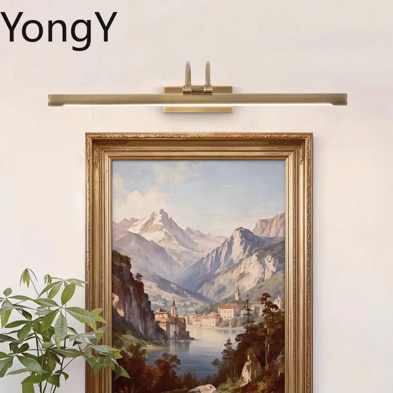 Nordic American retro photo painting hanging painting long mural lamp entrance living room corridor
