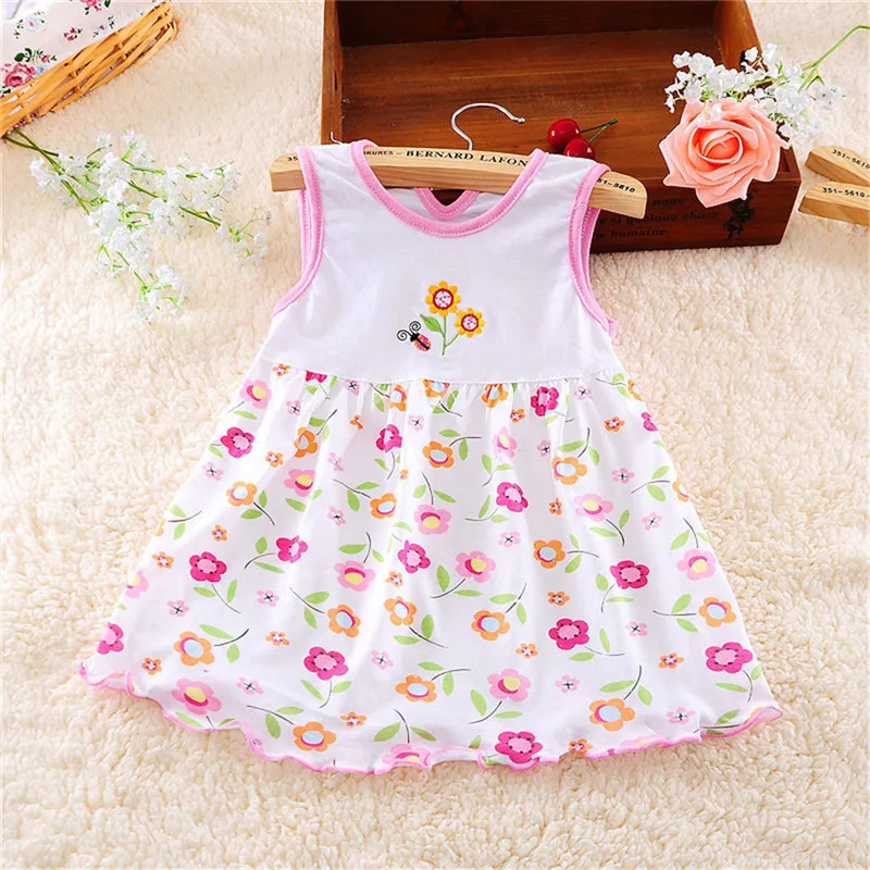 Hot Infant Baby Girl Dress Cotton Regular Sleeveless Dresses Casual Clothing 0-24 M For Summer