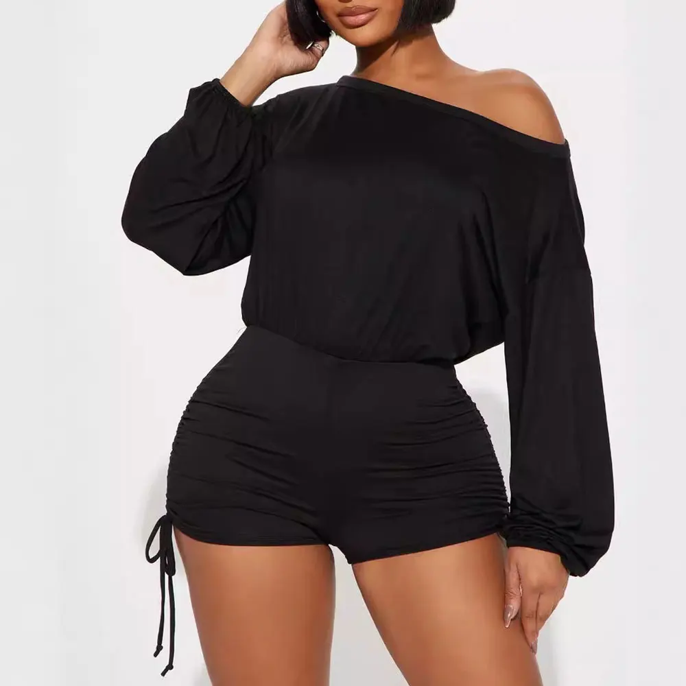 

Осенние комбинезоны Mia Muse Select, женские повседневные однотонные короткие базовые комбинезоны на шнуровке с длинными рукавами и длинными рукавами