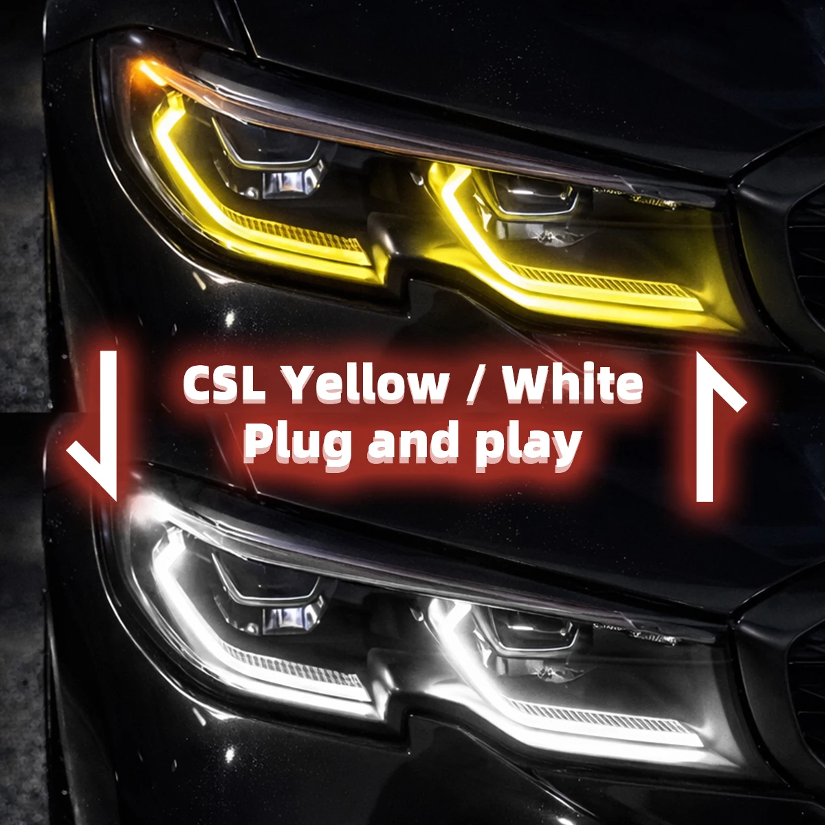 

For BMW 3 Series G20 G21 2019-2022 Dual Color DRL CSL Yellow White High Beam Switch Plug and Play Daytime Running Light