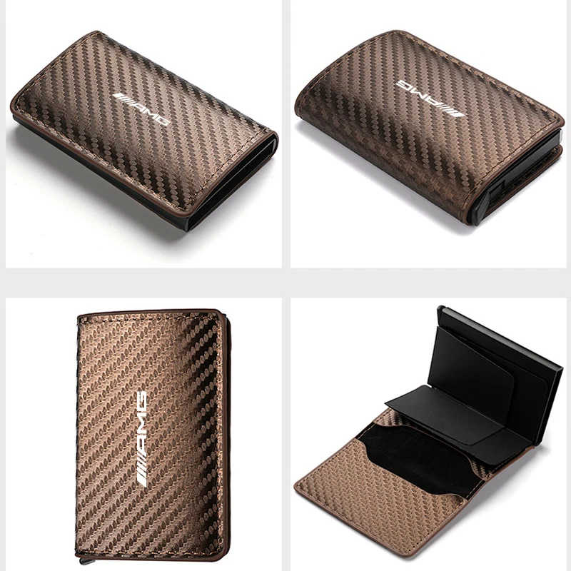 Car Carbon Fiber Card Holder Wallet Bank Cardholder For Mercedes Benz AMG W204 W205 W203 W211 W212 W213 W201 W210 W202 W220 W221