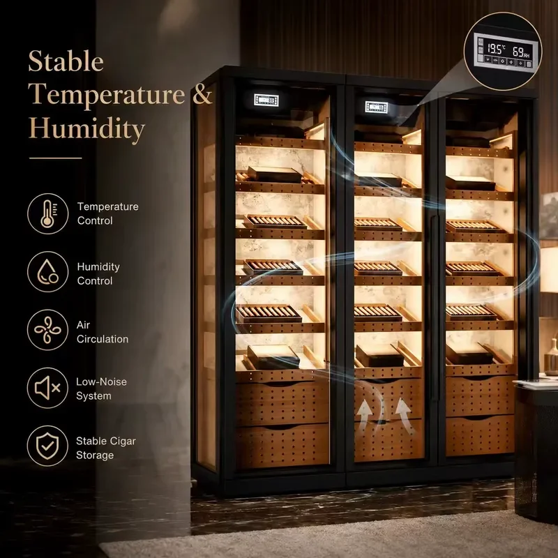 4000 5000 Large Wooden Cabinets Hanging Cabinet Cigar Humidor Display for Underground Cigar Cellar