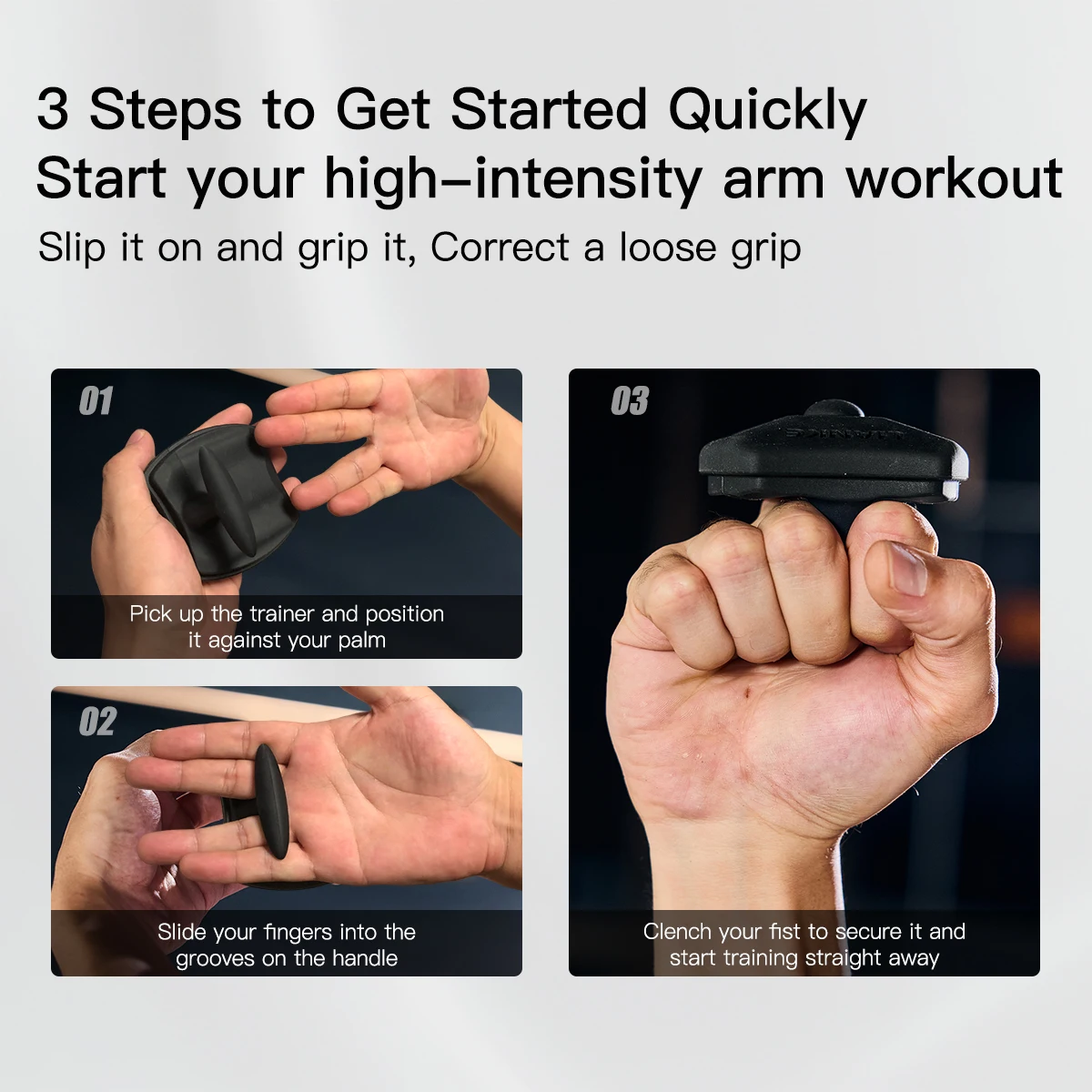 A pair of one-piece silicone wrist weights designed to help build wrist strength during push-up workouts.