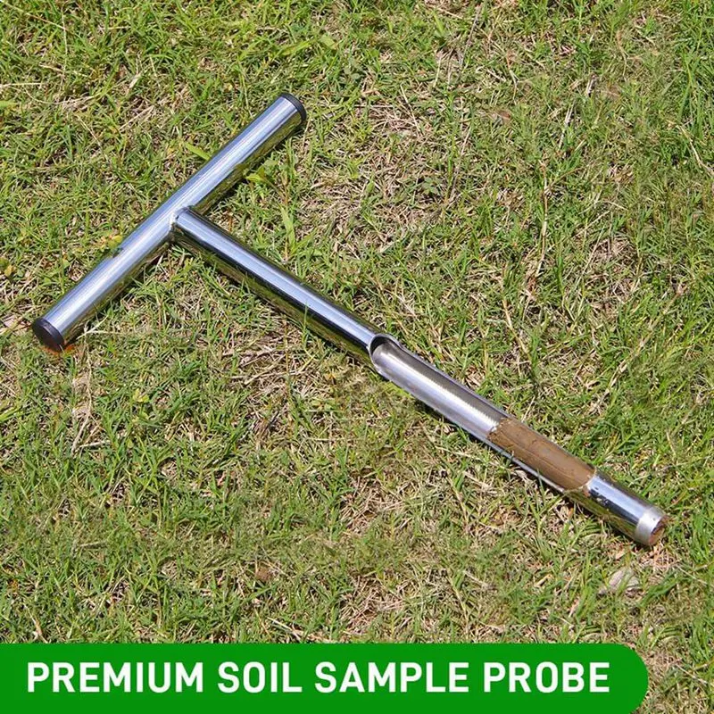 Sonde d'échantillonnage de sol 12.2 pouces, 1 ensemble, 5 sacs et 1 brosse, pour l'entretien des plantes, pelouse, jardin, ferme