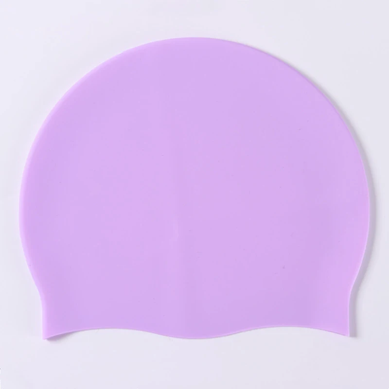 Boné de natação de silicone para homens e mulheres, cabelo comprido, cor impermeável, elástico alto, adulto, chapéu de piscina, mergulho, silicone mundial