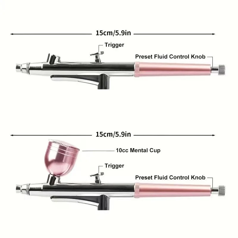 Draagbare Single Action Airbrush 0.3Mm Nozzles Spuitpistool Pen Voor Model Cake Nail Car Painting Beauty Inkjet