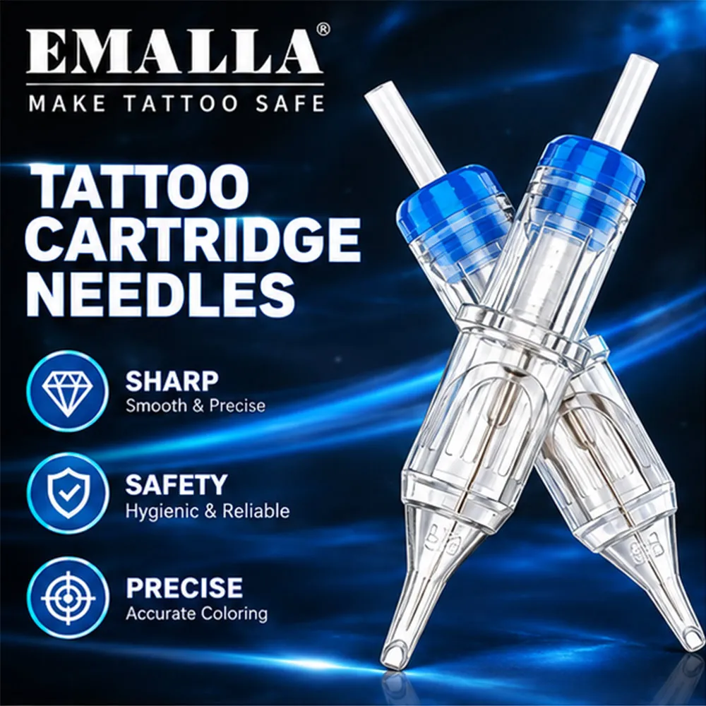 20/10/5Pcs EMALLA Disposable Cartridge Tattoo Needles Sterilized RL RS M1 RM for Tattoo Machine Pen Lining Shading Tools