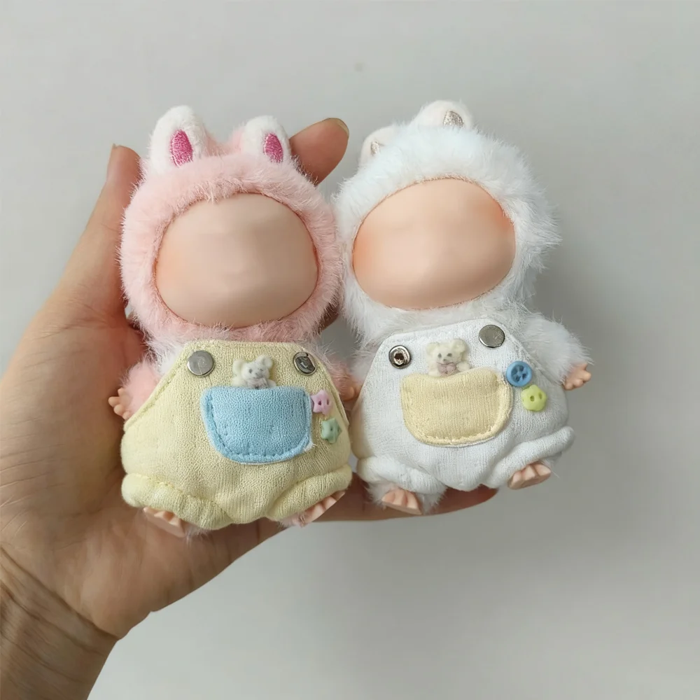 

Love Doll Clothes For Labubu V4 10cm Mini Cute Overalls Accessories Design DIY Dress Up Bag Hanging Keychain Doll Decoration