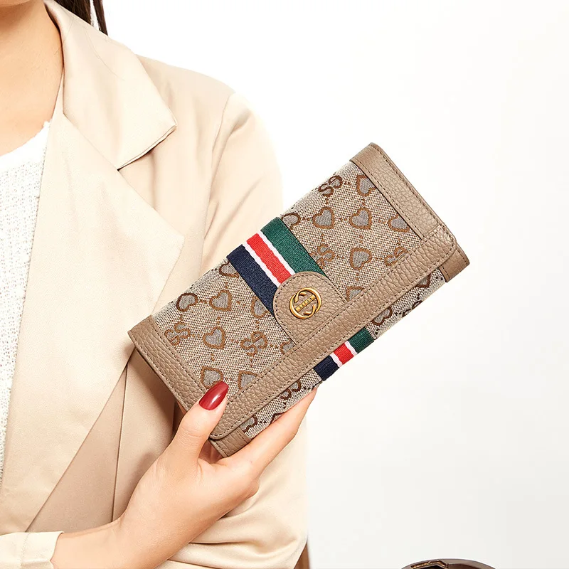 Multifunction Long Purse for Women Genuine Leather Card Holder Credit Card Organizer New Fashion Wallet for Lady Large Capacity