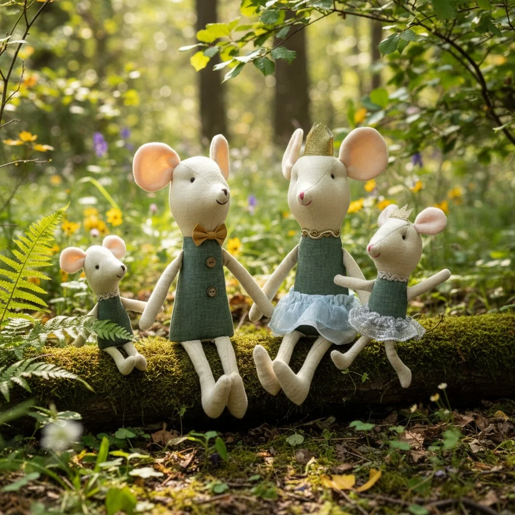 

Милая семейная плюшевая маленькая мышка, плюшевые куклы, набивные животные, Мультяшные детские игрушки для девочек, детский подарок на Рождество