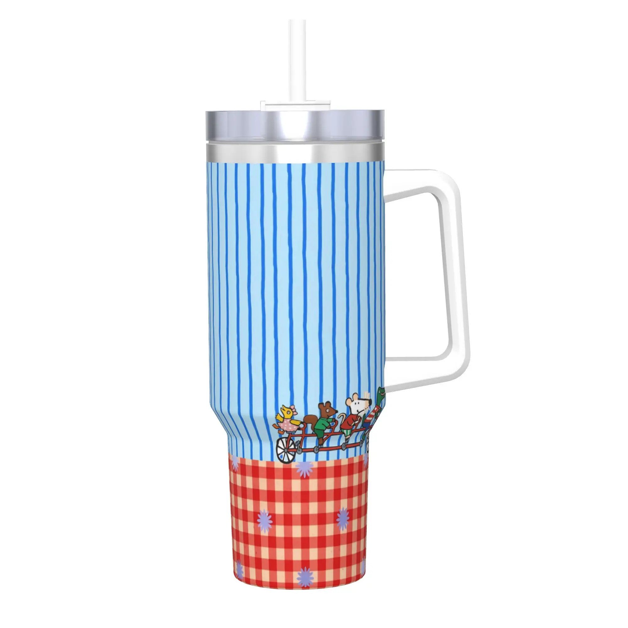 Maisy Mouse Tumbler With Straw  Stainless Steel Mugs Cup Double Wall Vacuum Insulated for Cold Or Hot 40oz