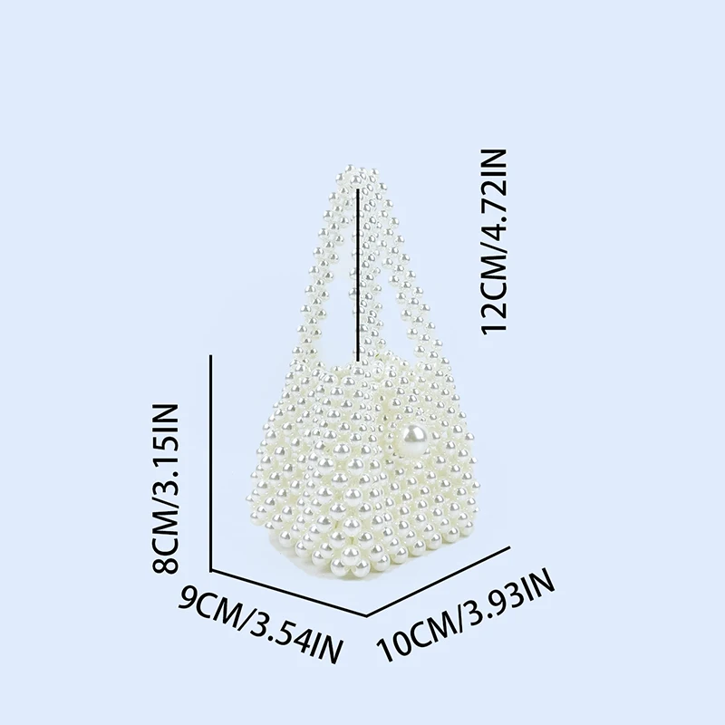 Elegancka towarzyska ręcznie tkana torebka z perłowym łańcuszkiem dla kobiet w 2024 roku, nowa modna mini torba wróżka