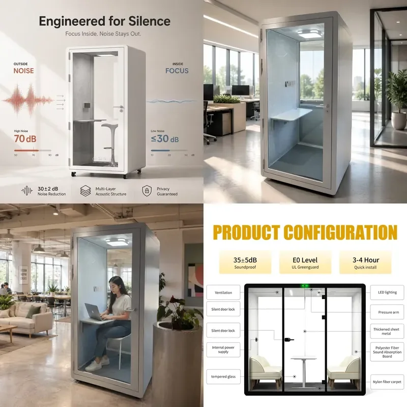 Wholesale Soundproof Rooms Sofas Private Office Areas Telephone Booths Private Meeting Rooms for Home or Business Use