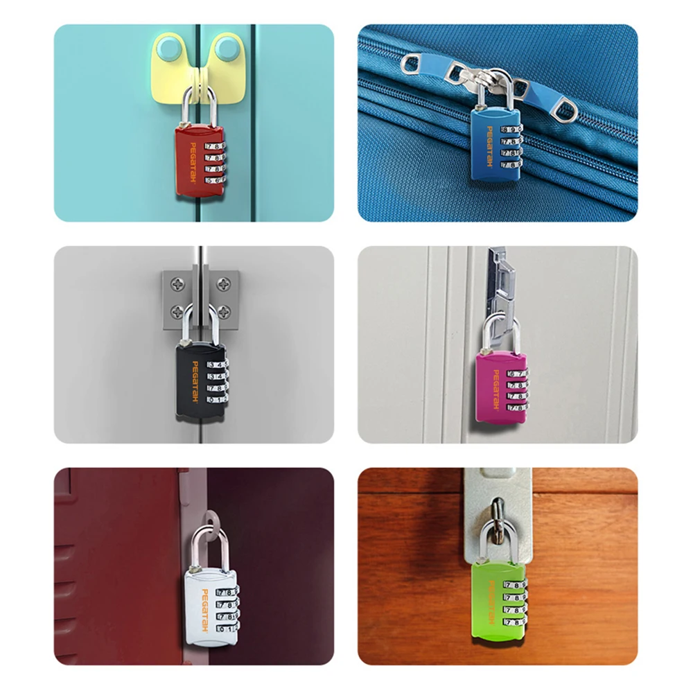 Mini Lock Resettable 4 Dial Digits Code Number Password Combination Padlock Travel Security Lock for Luggage Lock Padlock Gym image 2
