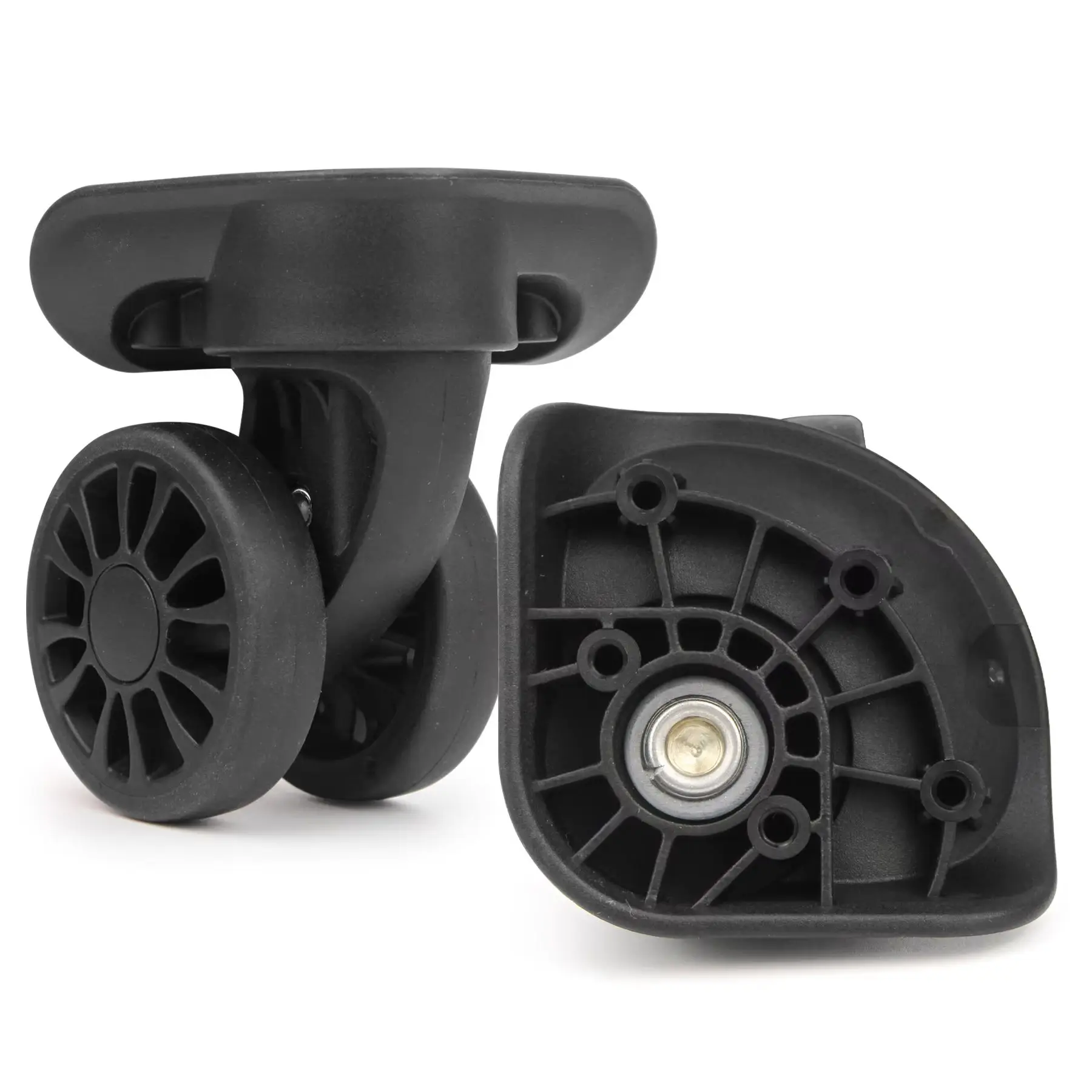 

Пара сменных колес для чемодана с винтами, двойные колеса для багажа, вращение на 360 градусов ° Поворотные колесики для чемоданов, запчасти для ремонта