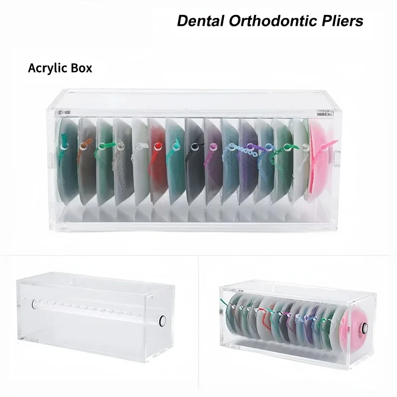 

1Pc Dental Elastic Power Chain Organizer Storage Box Orthodontic Ligature Tie Box Holder Acrylic Placing Case Dental Storage Box
