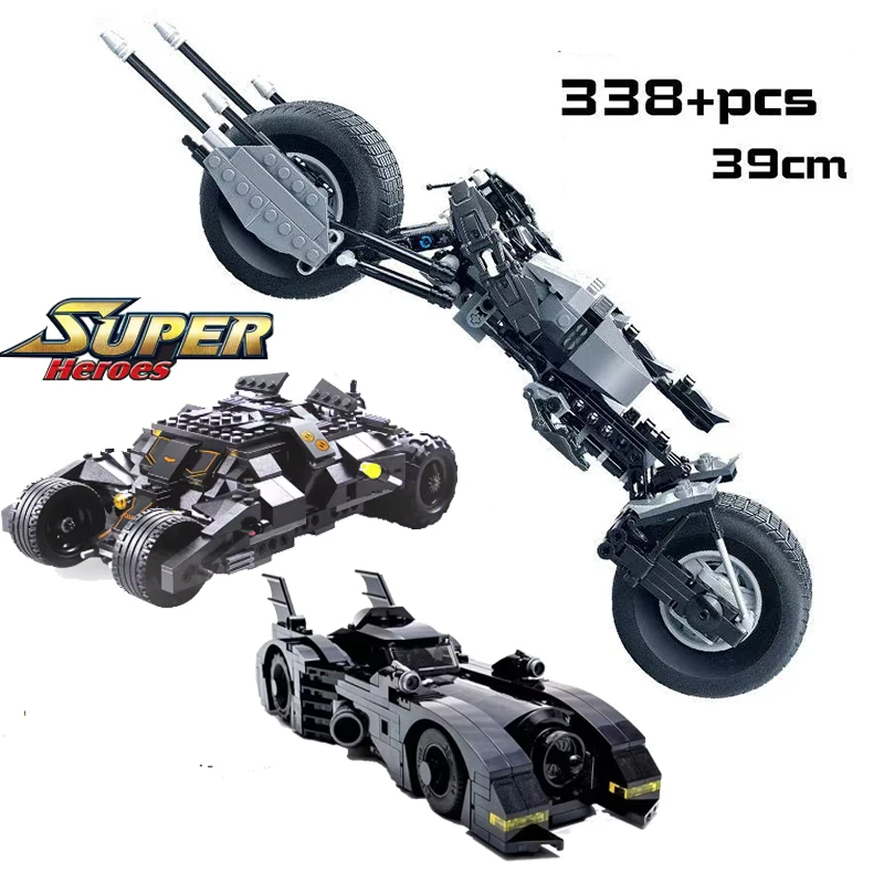 Superhero Night Knight 1989 Batmobile Supercar Model Building Blocks Classic DIY Bat Motorcycle Chariot Brick Toys Boys Gifts