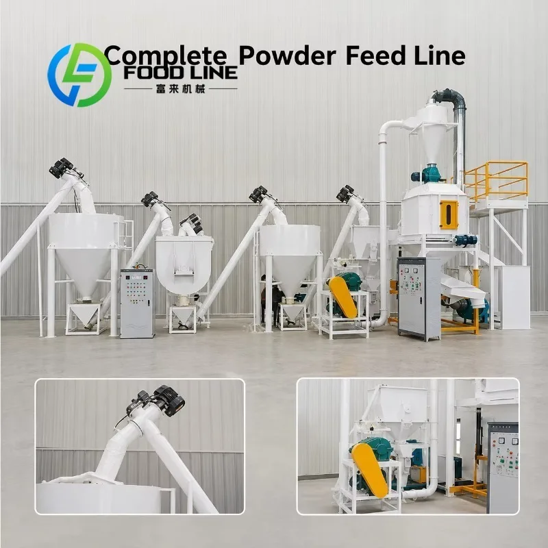 Animal Powder Feed Processing Line Wear Resistant Grinding Extend Service Life For Long Time Animal Feed Powder Production