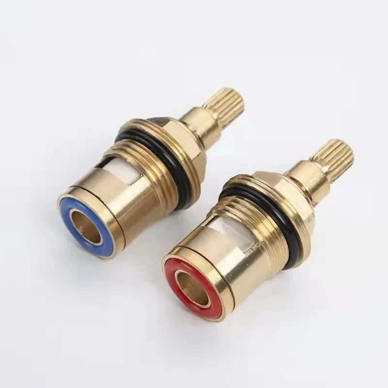 2pcs Universal Replacement Tap Valves Brass Ceramic Disc Cartridge Inner Faucet Valve for Bathroom, Clockwise or Anti-clockwise