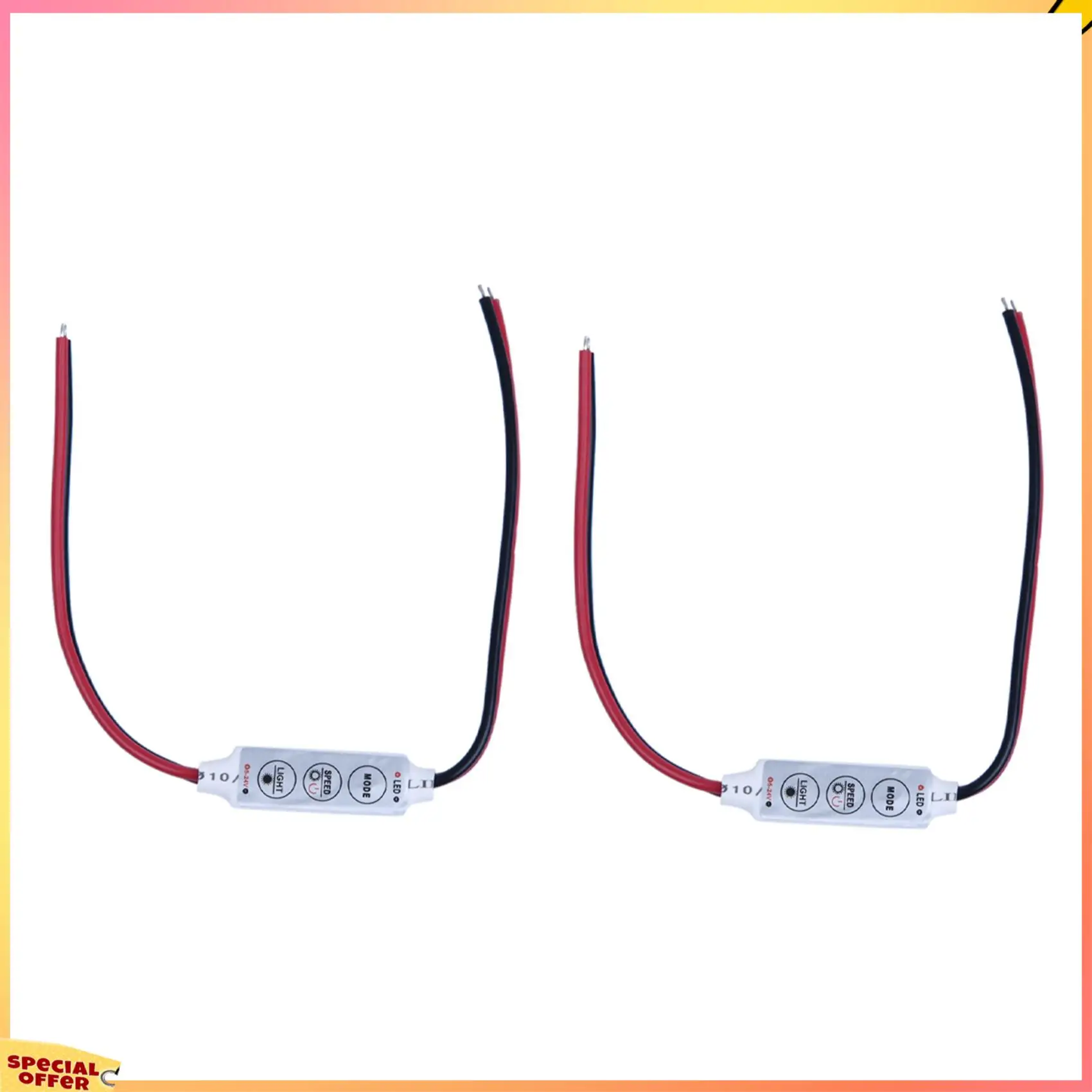 ABFI 2X Mini 3-klawiszowy ściemniacz kontrolera do 3528 5050 LED Jednokolorowy pasek świetlny DC 12V 144W