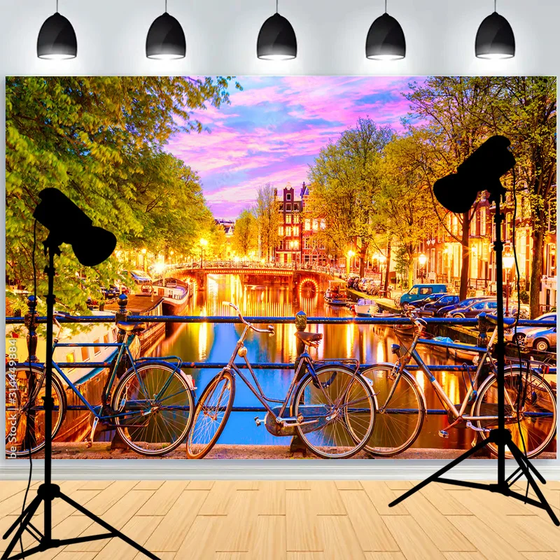 Toiles de fond photographiques de paysages européens, palais, tour Eiffel, pont, décoration intérieure, accessoires de studio photo WD-10