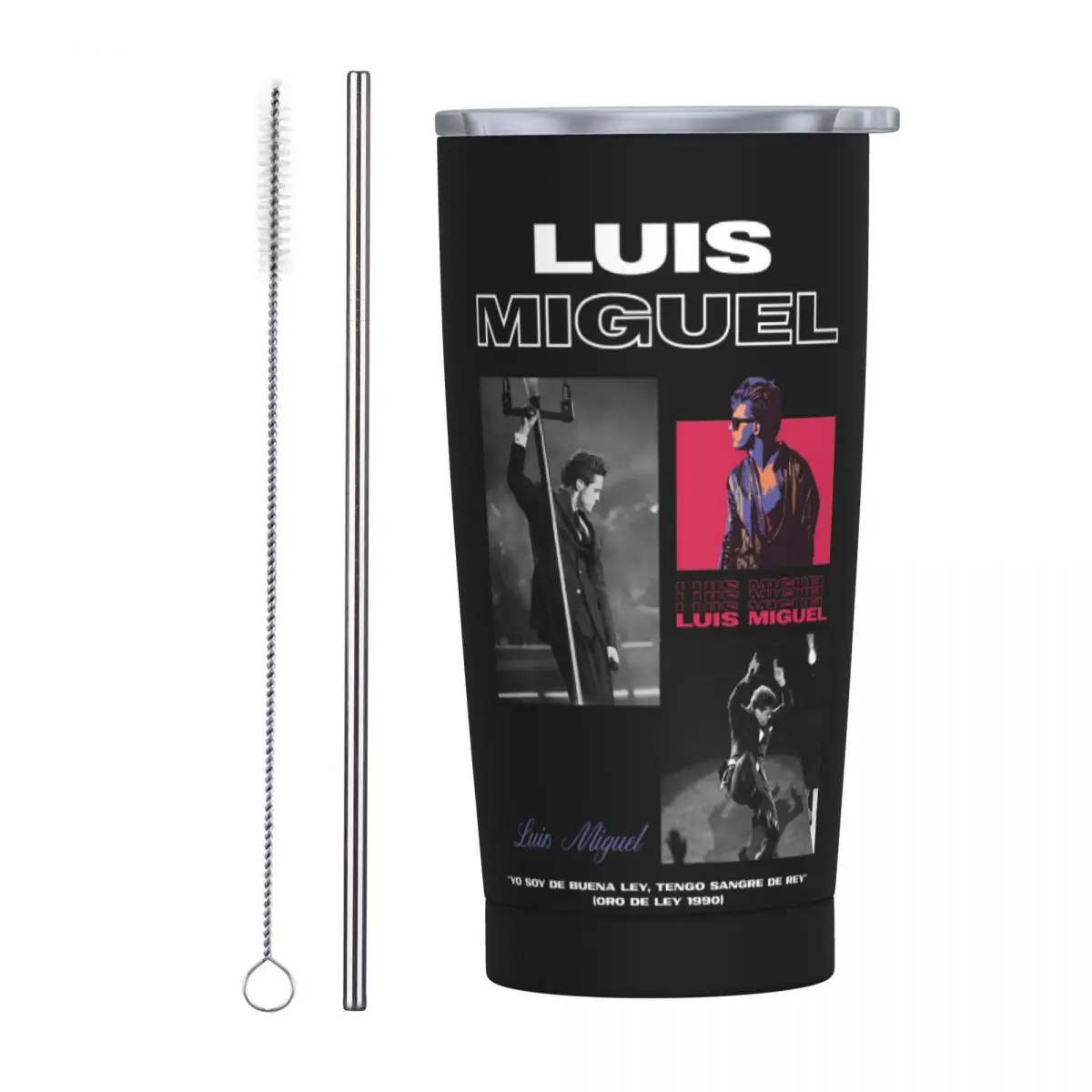 Luis Miguel Singer Stainless Steel Tumbler Vacuum Insulated Mug Thermal Cold Bottle Straw With Lid 20oz