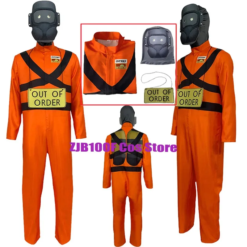 Lethal Company Cosplay Game Costume Lethal Company Red Jumpsuits Mask Clothing For Adults Kids