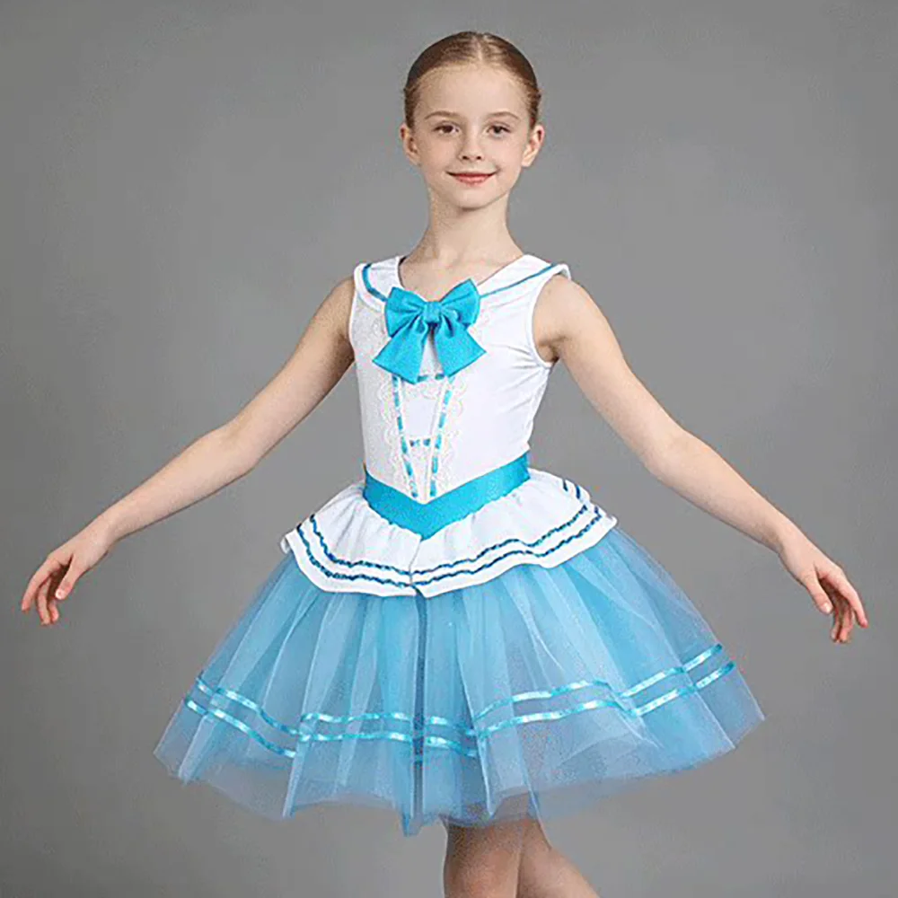 Kids Girls Professional Childrens Ballet Performance Leotards Gymnastics Tutu Bodysuit Ballet Dance Skirts Dress Costume For