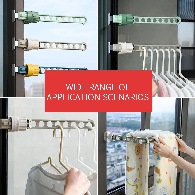 Clothing Window Frame Hanger Home Storage Finishing Retractable Indoor Space Saver Clothes Hangers Drying Rack
