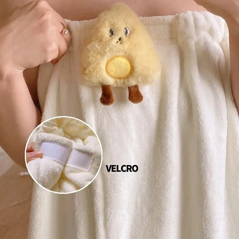 Cartoon Bath Skirt Household Non-Linting Large Towel Absorbent Quick-Drying Wearable Wrap Bathrobe Cute Bath Towel Female