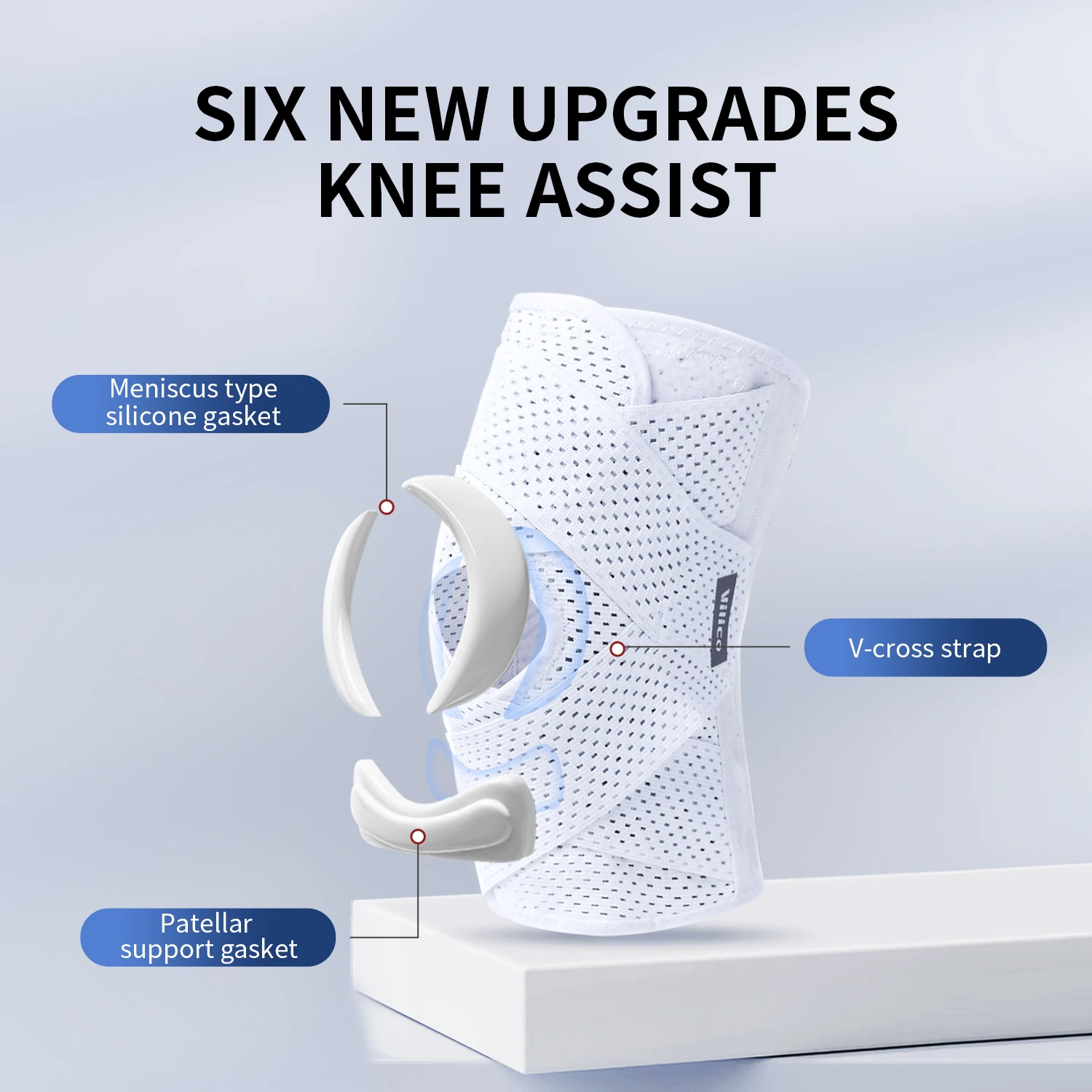 Rodillera deportiva, rodilleras elásticas presurizadas, soporte para rodilla, Protector de articulaciones, equipo de Fitness, Protector de recuperación de lesiones, antideslizante