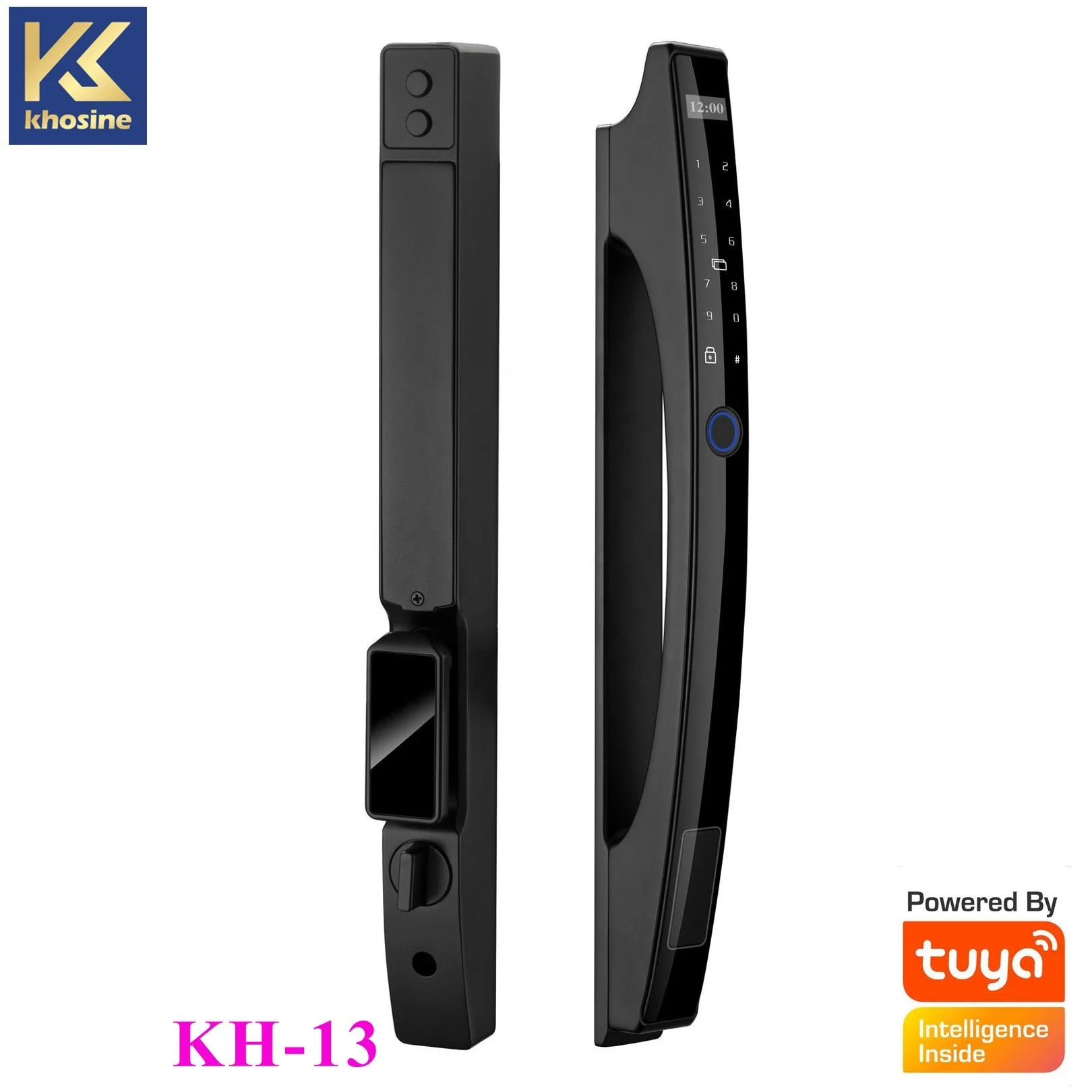 

Khosine KH-13 Full Automatic Broken Bridge Door Aluminium Smart Fingerprint Door Lock WiFi Wireless Tuya APP Remotely Unlocking