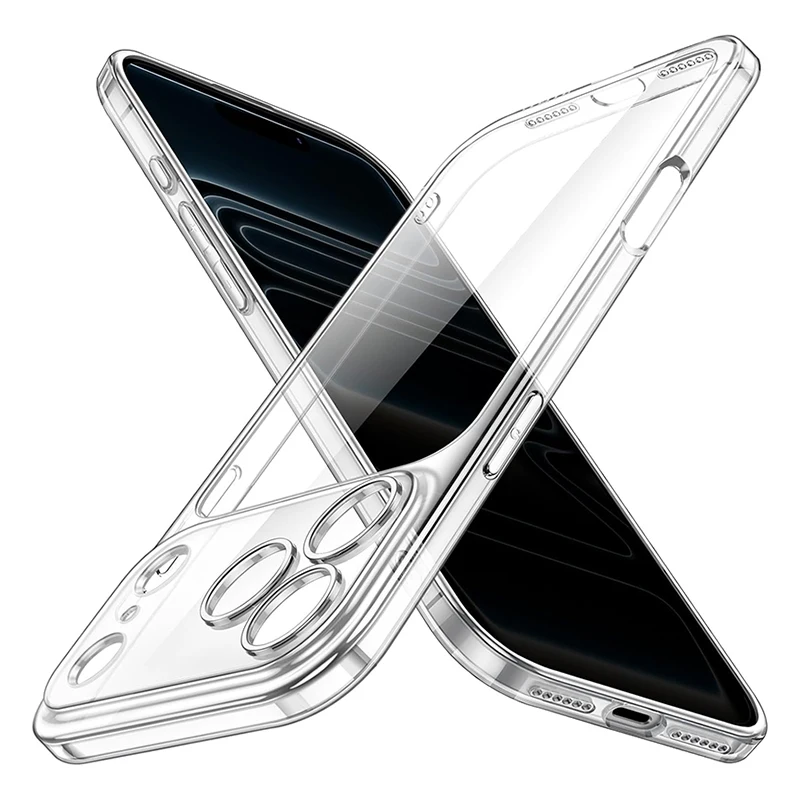 حافظة هاتف عسكرية لهاتف آيفون 17 غطاء خلفي هوائي هجين أكريليك شفاف لهاتف آيفون 17 برو ماكس مصد صلب فاخر من البولي كربونات #2