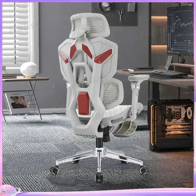 Gaming Chair Ergonomic Computer Desk Office Reclining Racing Seat with Footrest Adjustable High Back Lumbar Support Grey