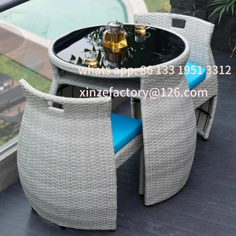 

balcony tables and chairs rattan chairs tea table one table and two chairs three-piece set outdoor courtyard leisure