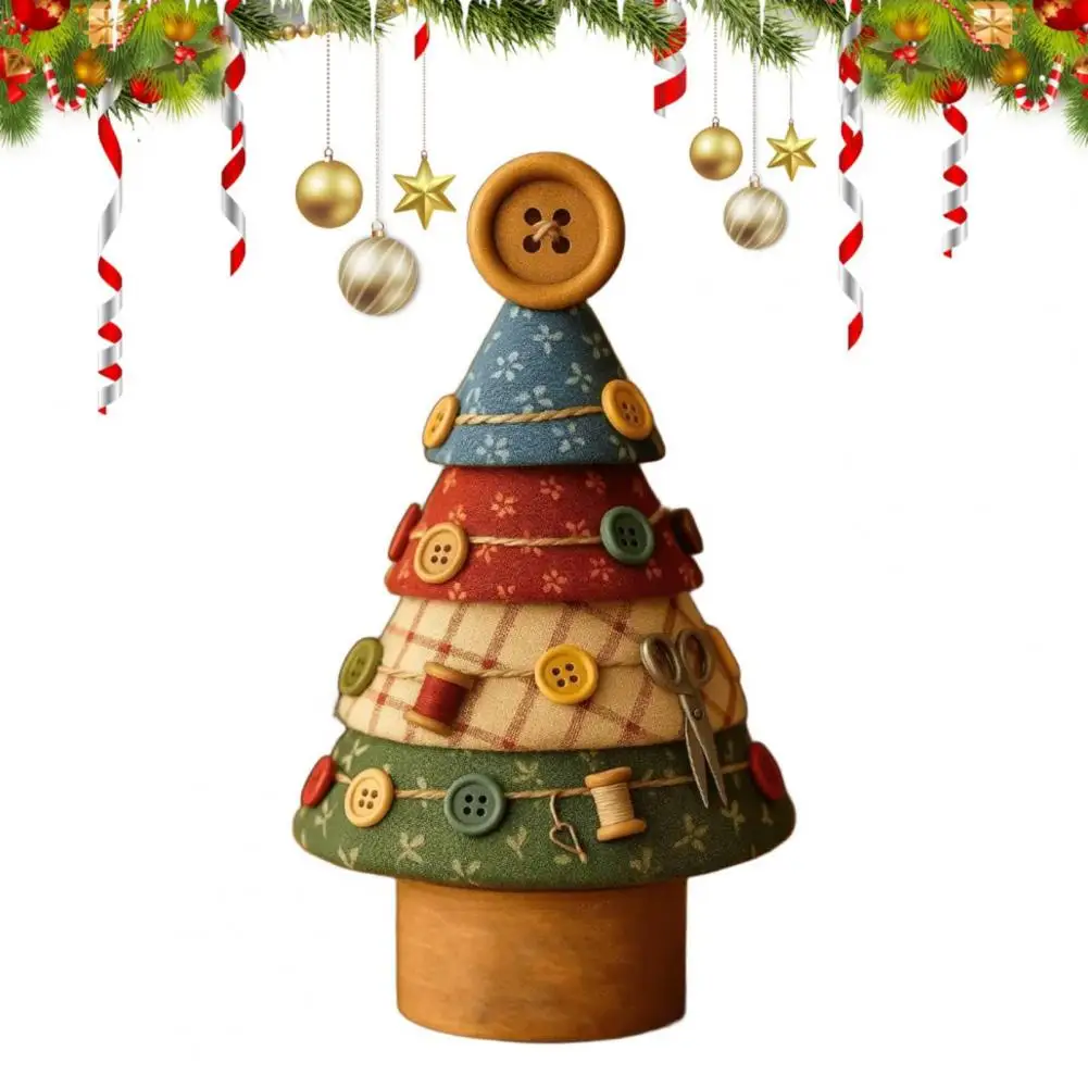 Handmade Quilted Christmas Decoration Handmade Fabric Christmas Tree Ornament Multi-layer Holiday Diy Patchwork Craft Quilter's