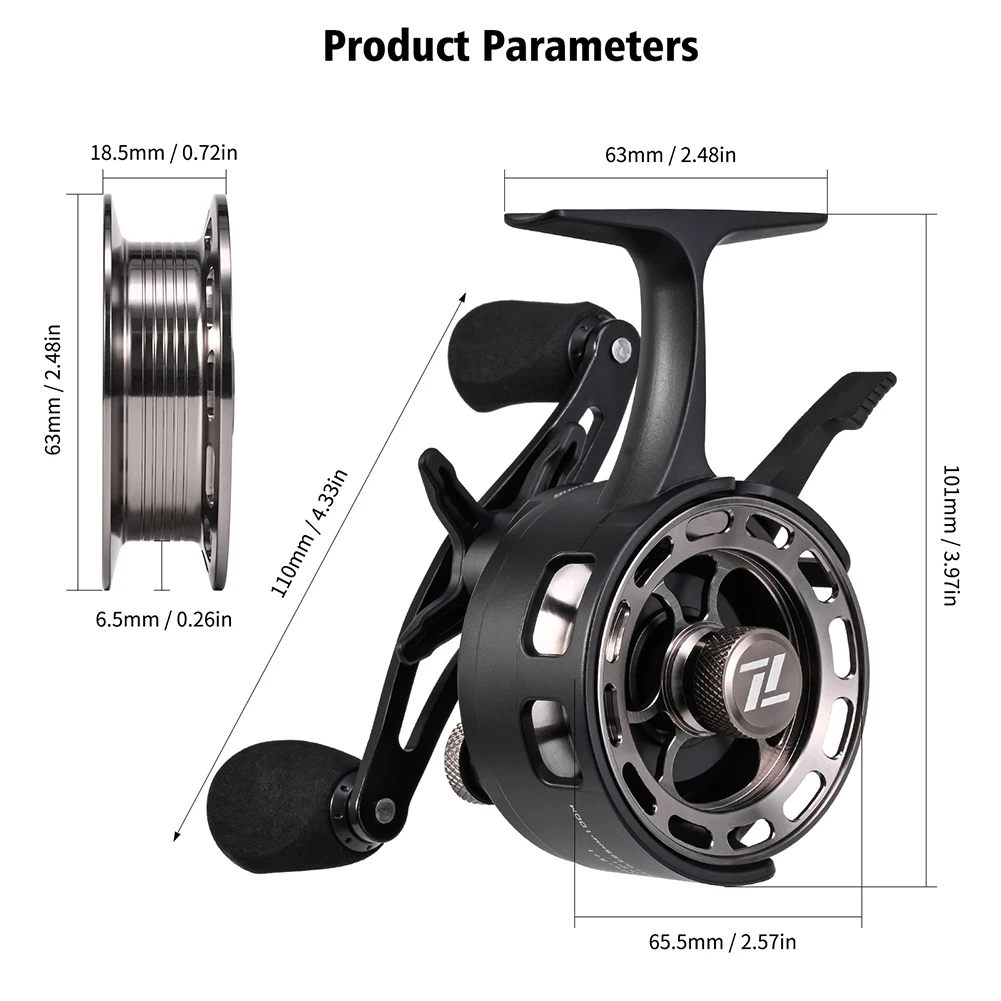 1x Brand New Ice Fishing Reel 3.2:1 Gear Ratio 3+1 Bearing Inline Ice Fishing Raft Reels With Magnetic Drop System Fishing Parts